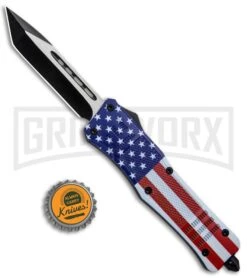 Atomic Defender Large OTF Automatic Knife Stars & Stripes - Two Tone Tanto -Buck Knives Sales Store Atomic Defender Stars and Stripes OTF Tanto TT GX 33488 jr bottlecap large