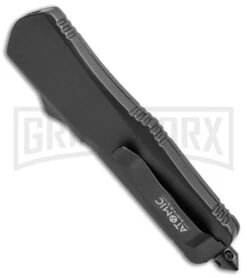 Atomic Lance Dagger Black OTF Automatic Knife - Two Tone Serr -Buck Knives Sales Store Atomic Lance Dagger Black TT Serr WNS IT M2 BP 19201 jr side large