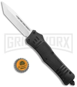 Atomic Defender Large OTF Automatic Knife Black - Satin Tanto -Buck Knives Sales Store Atomic Lance Tanto Black OTF Auto Satin GX 36305 jr bottlecap large