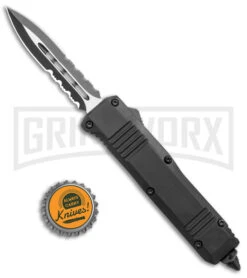Atomic Mini Shield Dagger Black OTF Automatic Knife - Serr -Buck Knives Sales Store Atomic Mini Shield Dagger Black OTF Auto Serr GX 19604 jr bottlecap large