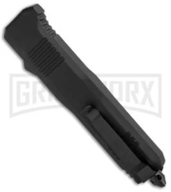 Atomic Shield Large Drop Point Black OTF Automatic Knife - Two Tone Serrated 7 Atomic Shield Large Drop Point Black OTF Automatic Knife - Two Tone Serrated -Buck Knives Sales Store Atomic Shield Large DP Black OTF TT Serr GX 34162 jr side large