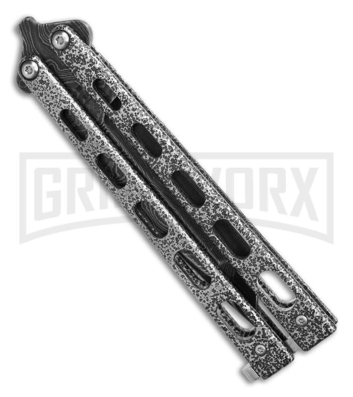 Bear And Son Knives 114 Large Balisong Butterfly Knife - Damascus Tanto 3 Bear And Son Knives 114 Large Balisong Butterfly Knife - Damascus Tanto - Image 3