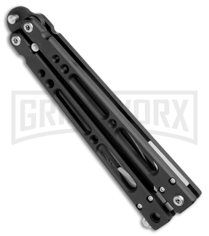 Bear OPS Bear Song IV Black Balisong Butterfly Knife W/Trainer - Black Plain 4 Bear OPS Bear Song IV Black Balisong Butterfly Knife W/Trainer - Black Plain - Image 4