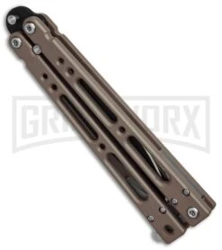 Bear OPS Bear Song IV Dark Sand Balisong Butterfly Knife W/Trainer - Black Plain -Buck Knives Sales Store Bear Ops Bear Song IV Dark Sand Trainer Black BHQ 78830 er spine large