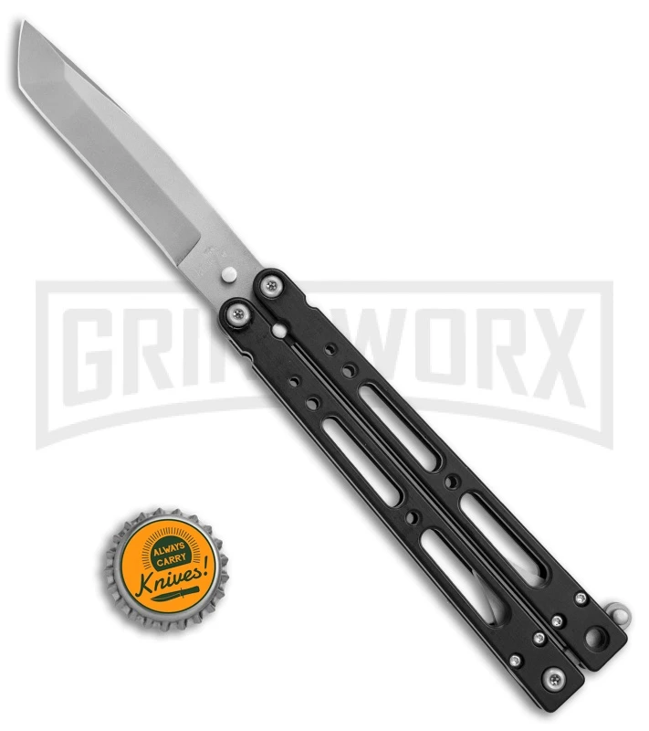 Bear OPS Bear-Song IV Black Tanto Butterfly Knife - Bead Blast Plain 4 Bear OPS Bear-Song IV Black Tanto Butterfly Knife - Bead Blast Plain - Image 4