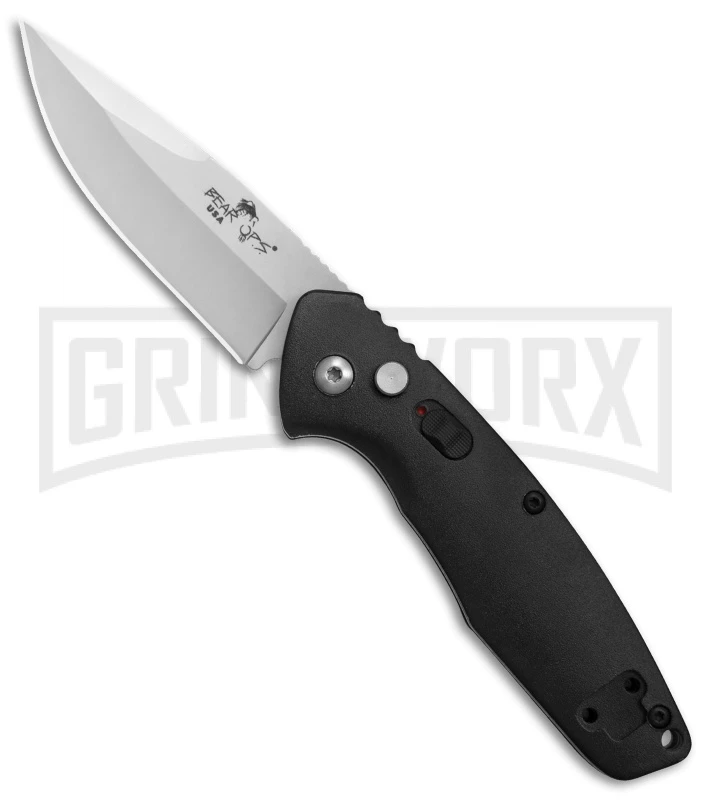 Bear OPS Bold Action X Black Aluminium Automatic Knife - Bead Blast Plain 1 Bear OPS Bold Action X Black Aluminium Automatic Knife - Bead Blast Plain
