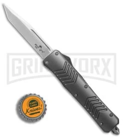 Bear Ops Tanto D/A OTF Automatic Knife Gray - Satin Plain -Buck Knives Sales Store Bear Ops Tanto DA gray satin plain BP 24902 er bottlecap large