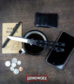 Bear And Son Knives 114 Large Balisong Butterfly Knife - Damascus Tanto 9 Bear And Son Knives 114 Large Balisong Butterfly Knife - Damascus Tanto -Buck Knives Sales Store Bear Son 114B Large Butterfly Knife Black Satin BHQ 0364 kp lifestyle web large 3