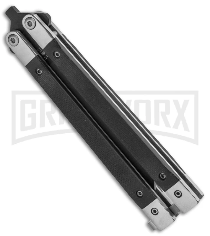 Bear & Son Black G-10 Balisong Butterfly Knife - Black Plain 2 Bear & Son Black G-10 Balisong Butterfly Knife - Black Plain - Image 2