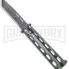 Bear & Son 115 Galaxy Butterfly Knife - Damascus Tanto Plain