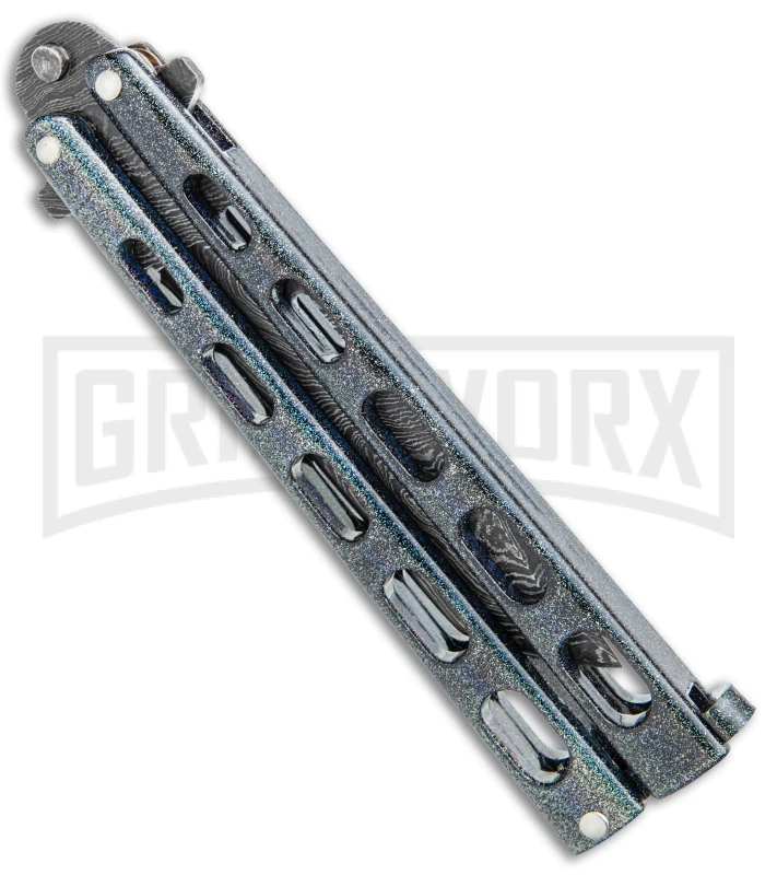 Bear & Son 115 Galaxy Butterfly Knife - Damascus Tanto Plain 3 Bear & Son 115 Galaxy Butterfly Knife - Damascus Tanto Plain - Image 3