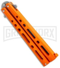 Bear & Son Butterfly Knife Orange Steel - Clip Point Plain 6 Bear & Son Butterfly Knife Orange Steel - Clip Point Plain -Buck Knives Sales Store Bear and Son Butterfly Orange SW BHQ 135322 jr side large