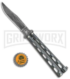 Bear And Son Knives 114GXD Galaxy Balisong Butterfly Knife - Damascus Plain 7 Bear And Son Knives 114GXD Galaxy Balisong Butterfly Knife - Damascus Plain -Buck Knives Sales Store Bear and Son Large Butterfly Galaxy Damascus BHQ 142578 jr bottlecap large