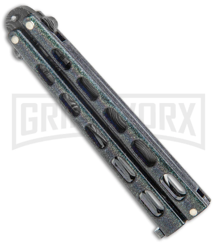 Bear And Son Knives 114GXD Galaxy Balisong Butterfly Knife - Damascus Plain 2 Bear And Son Knives 114GXD Galaxy Balisong Butterfly Knife - Damascus Plain - Image 2