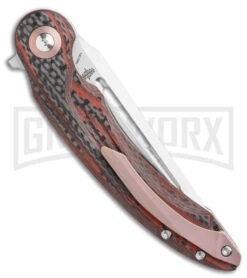 Bestech Knives Irida Red G-10/CF Folding Knife - Satin Plain -Buck Knives Sales Store Bestech Knives Irida Liner Lock Knife Red G 10 CF 4.8 Satin BG25E BHQ 112087 LS Side large