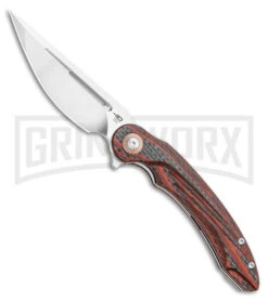 Bestech Knives Irida Red G-10/CF Folding Knife - Satin Plain