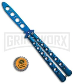 Blue Balisong Trainer Butterfly Knife - Blue Dull -Buck Knives Sales Store Blue Balisong Trainer Butterfly Knife Blue Finish GX 37659 td size large