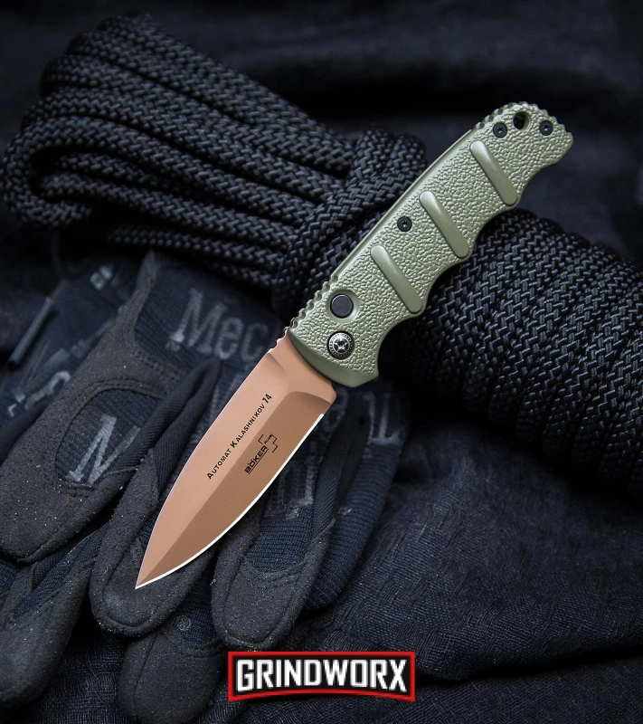 Boker Kalashnikov Desert Warrior Dagger Automatic Knife - Copper Plain 5 Boker Kalashnikov Desert Warrior Dagger Automatic Knife - Copper Plain - Image 5