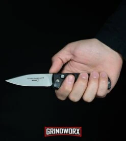 Boker Kalashnikov 74 Gray Automatic Knife - D2 Black Serr -Buck Knives Sales Store Boker Kalashnikov Automatic Knife Black Bead Blast KALS74 BHQ 0103 kp in hand web large 10