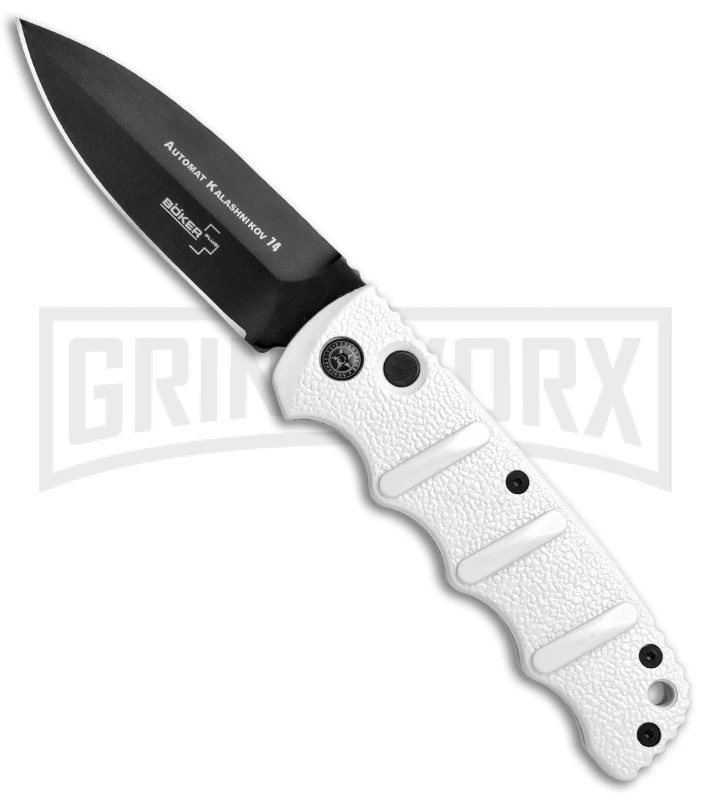 Boker Imperial Kalashnikov White Automatic Knife - D2 Dagger Black Plain 1 Boker Imperial Kalashnikov White Automatic Knife - D2 Dagger Black Plain