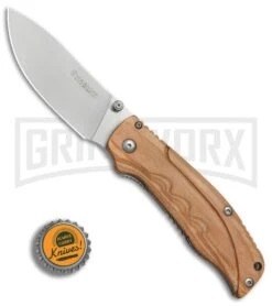 Boker Magnum Pakka Hunter Wood Folding Knife - Satin Plain 7 Boker Magnum Pakka Hunter Wood Folding Knife - Satin Plain -Buck Knives Sales Store Boker Magnum Pakka Hunter BHQ 80859 er bottlecap large