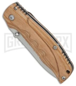 Boker Magnum Pakka Hunter Wood Folding Knife - Satin Plain 6 Boker Magnum Pakka Hunter Wood Folding Knife - Satin Plain -Buck Knives Sales Store Boker Magnum Pakka Hunter BHQ 80859 er spine large