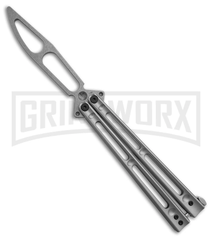 Boker Plus Paillion Stainless Steel Trainer Butterfly Knife - Stonewash Dull 1 Boker Plus Paillion Stainless Steel Trainer Butterfly Knife - Stonewash Dull