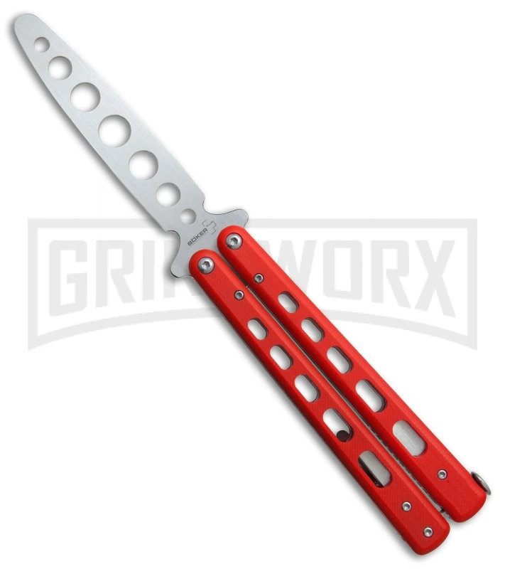 Boker Plus 01BO712 Red G-10 Balisong Trainer Butterfly Trainer - Satin 1 Boker Plus 01BO712 Red G-10 Balisong Trainer Butterfly Trainer - Satin