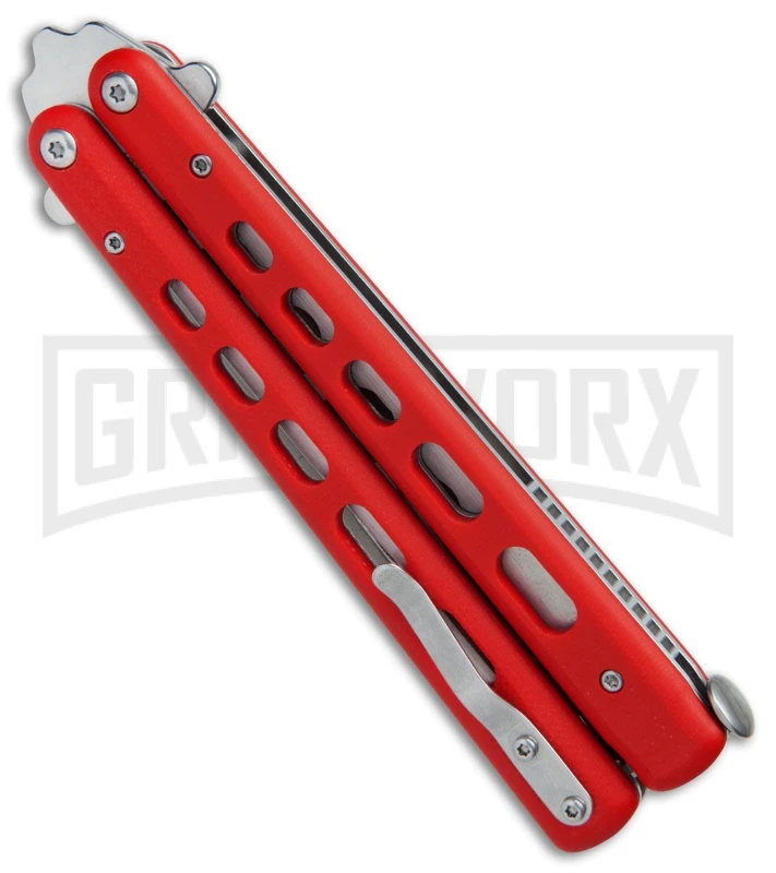 Boker Plus 01BO712 Red G-10 Balisong Trainer Butterfly Trainer - Satin 2 Boker Plus 01BO712 Red G-10 Balisong Trainer Butterfly Trainer - Satin - Image 2