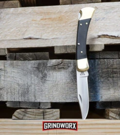 Buck Knives Buck 110 Black Ebony Manual Folding Knife - Satin Plain -Buck Knives Sales Store Buck 110 Ebony Manual Folding Knife Satin 0110BRS BHQ 2657 kp pallets web large