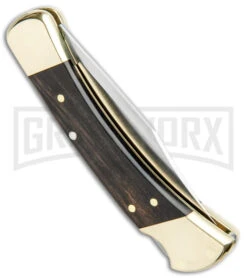 Buck Knives Buck 110 Black Ebony Manual Folding Knife - Satin Plain -Buck Knives Sales Store Buck 110 Rosewood Manual Satin 0110BRS BHQ 2657 jr side large