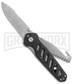 Buck Knives Buck Black Alpha Crosslock Knife W/ Saw & Gut Hook Blade 0183BKS1-B