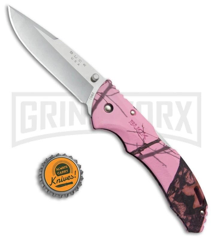 Buck Knives Buck Bantam BHW Pink Mossy Oak Camo Folding Knife - Satin Plain 4 Buck Knives Buck Bantam BHW Pink Mossy Oak Camo Folding Knife - Satin Plain - Image 4