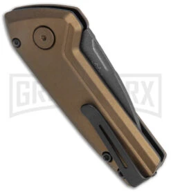 Buck Knives Buck Deploy Bronze Mini Automatic Knife - Gray Plain -Buck Knives Sales Store Buck Deploy Mini Auto Burnt Bronze Gray 0839BRS1 BHQ 146022 jr side large