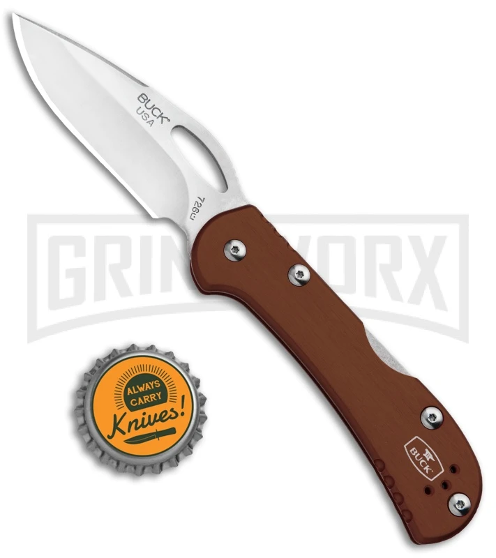 Buck Knives Buck Mini SpitFire Brown Folding Knife - Satin Plain 4 Buck Knives Buck Mini SpitFire Brown Folding Knife - Satin Plain - Image 4