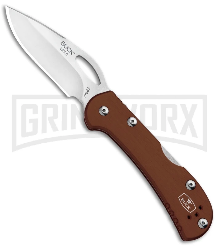 Buck Knives Buck Mini SpitFire Brown Folding Knife - Satin Plain 1 Buck Knives Buck Mini SpitFire Brown Folding Knife - Satin Plain
