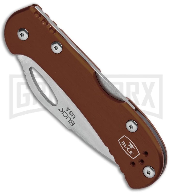 Buck Knives Buck Mini SpitFire Brown Folding Knife - Satin Plain 2 Buck Knives Buck Mini SpitFire Brown Folding Knife - Satin Plain - Image 2