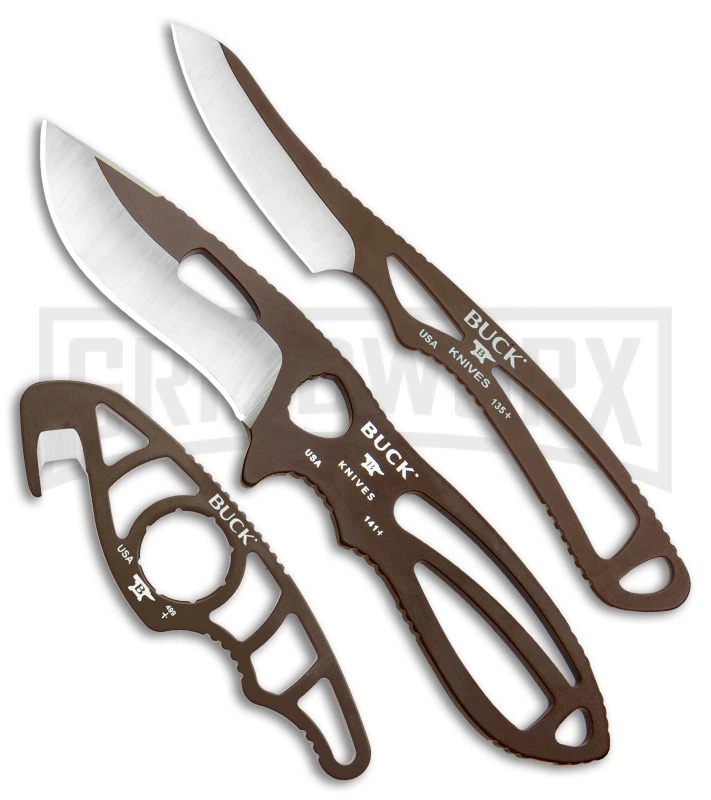 Buck Knives Buck PakLite Field Master Kit Brown Fixed Blade/Guthook - Brown/Satin 1 Buck Knives Buck PakLite Field Master Kit Brown Fixed Blade/Guthook - Brown/Satin