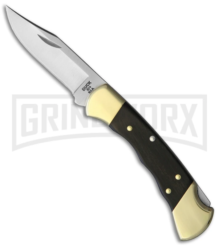 Buck Knives Buck Ranger 112 Finger Grooved Ebony Wood Lockback Knife - Satin Plain 1 Buck Knives Buck Ranger 112 Finger Grooved Ebony Wood Lockback Knife - Satin Plain