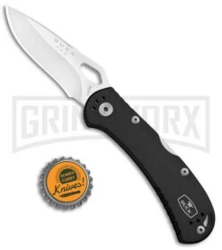 Buck Knives SpitFire Black Folding Knife - Satin Plain -Buck Knives Sales Store Buck SpitFire LB Black Satin 0722BKS1 BHQ 92988 jr bottlecap large