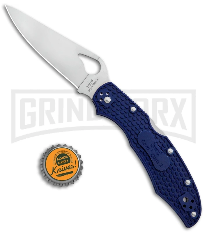 Byrd Cara Cara 2 Folding Knife Blue FRN - Satin Plain 4 Byrd Cara Cara 2 Folding Knife Blue FRN - Satin Plain - Image 4