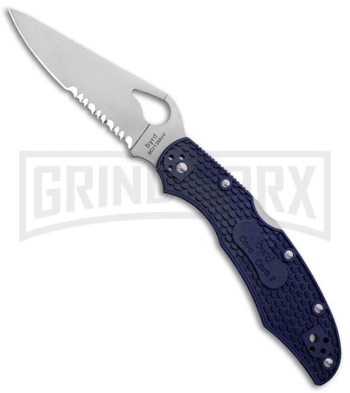 Byrd Cara Cara 2 Blue FRN Folding Knife - Satin Serr 1 Byrd Cara Cara 2 Blue FRN Folding Knife - Satin Serr