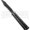 Chalkhill Balisong Butterfly Knife - Black Tanto Dotted