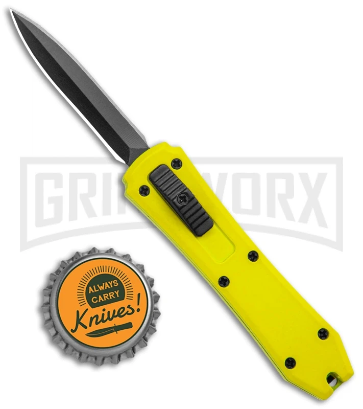 Coffin Blaster Neon Yellow DA/OTF Automatic Knife - Black Plain 4 Coffin Blaster Neon Yellow DA/OTF Automatic Knife - Black Plain - Image 4
