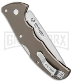 Cold Steel Code-4 Gun Metal Aluminum Tanto Lockback Knife - Satin Plain 6 Cold Steel Code-4 Gun Metal Aluminum Tanto Lockback Knife - Satin Plain -Buck Knives Sales Store Cold Steel Code 4 Tanto LB Satin 58PT BHQ 15401 jr side large