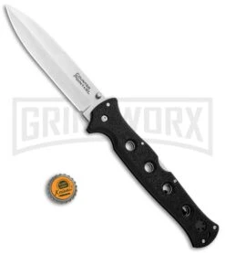 Cold Steel Counter Point XL Folding Knife - Satin Plain AUS-10A -Buck Knives Sales Store Cold Steel Counter Point XL Black Griv Ex 10AA BHQ 83389 jr bottlecap large