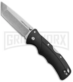 Cold Steel Verdict Black GFN Tri-Ad Lock Tanto Knife - Stonewash Plain
