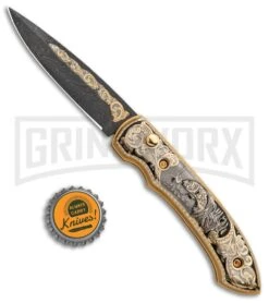 Custom Russian Gold Fish Automatic Knife - Damascus Plain 11 Custom Russian Gold Fish Automatic Knife - Damascus Plain -Buck Knives Sales Store Custom Russian Gold Fish Automatic Damascus RV HC5 FISH DAM GX 31051 jr bottlecap large