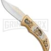 Custom Russian Gold Leopard Automatic Knife - Polish Plain