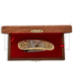 Custom Russian Gold Lion Automatic Knife - Polish Plain 9 Custom Russian Gold Lion Automatic Knife - Polish Plain -Buck Knives Sales Store Custom Russian Gold Lion Auto Polish RV HC2 LION GX 31052 jr box large